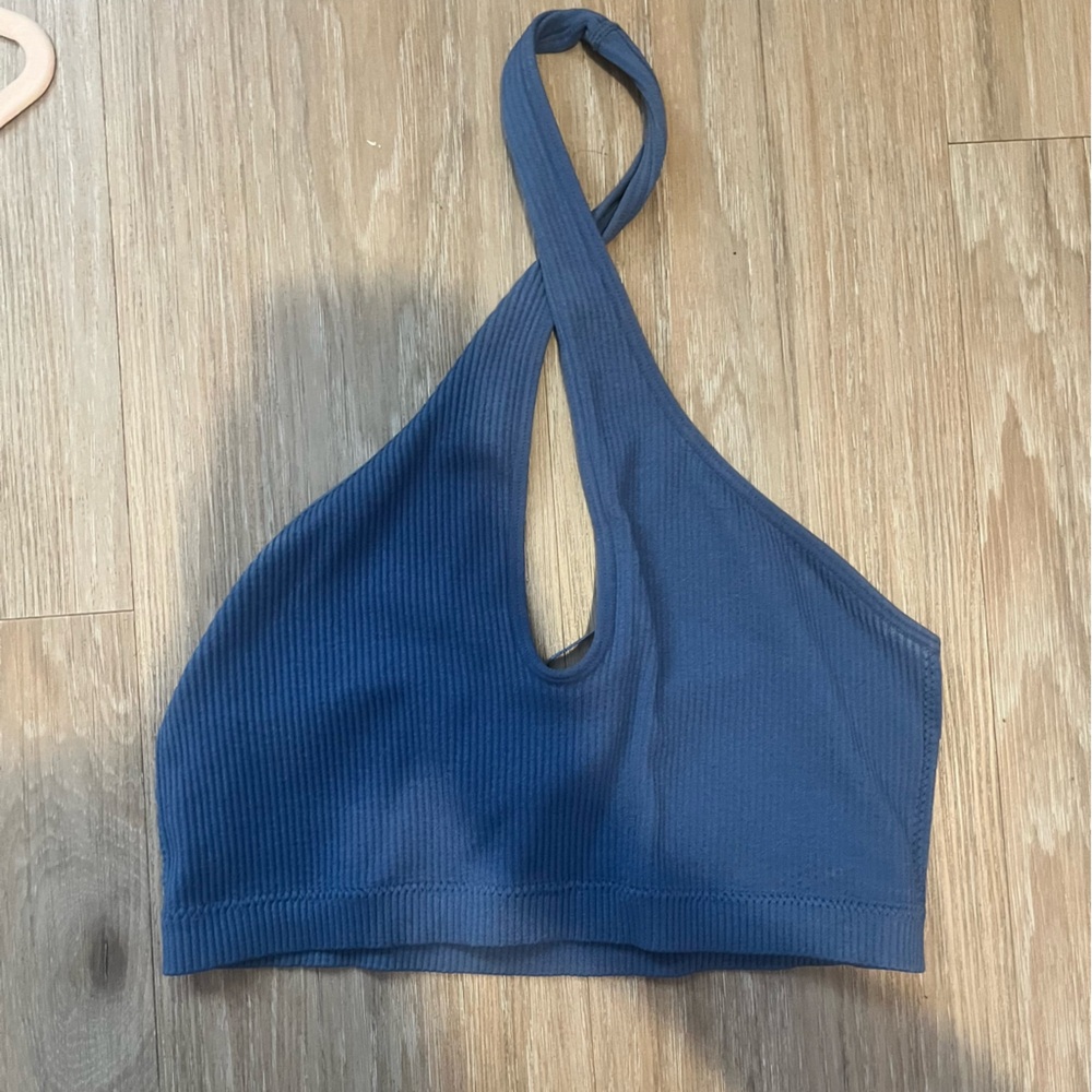 Garage Blue Halter Tank Top